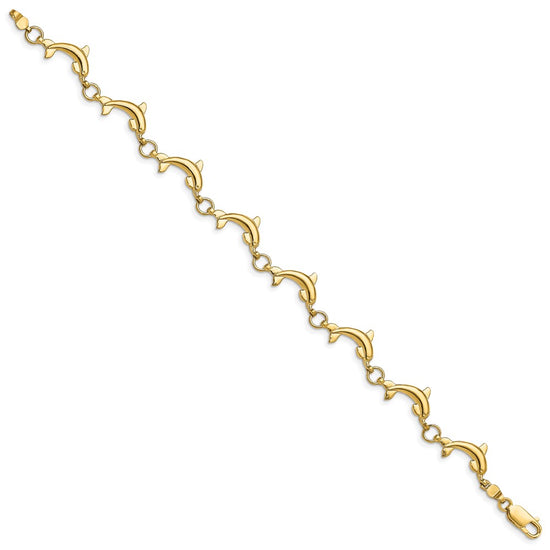 Gold Polished Dolphin Bracelets