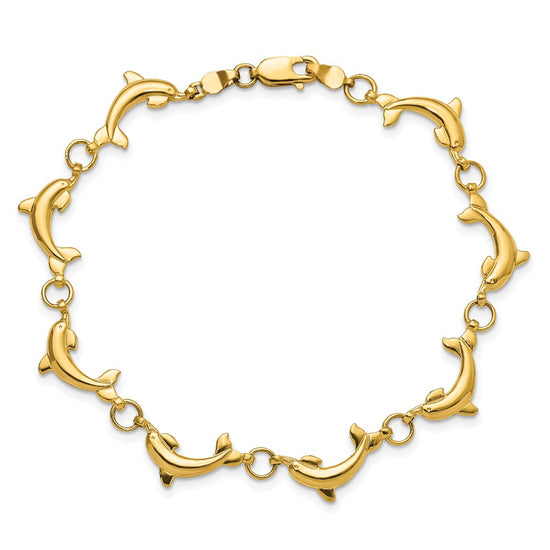 Gold Polished Dolphin Bracelets