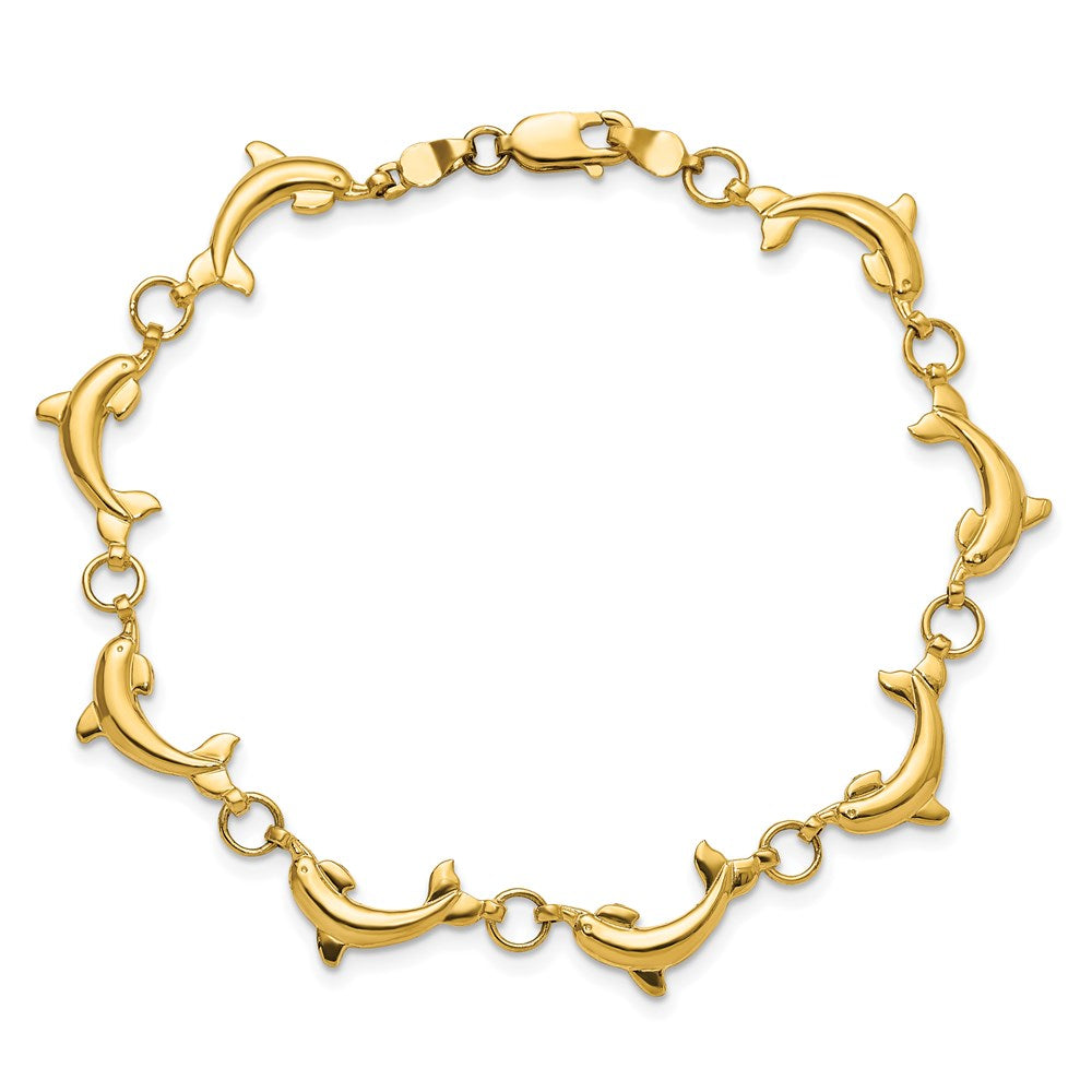 Gold Polished Dolphin Bracelets