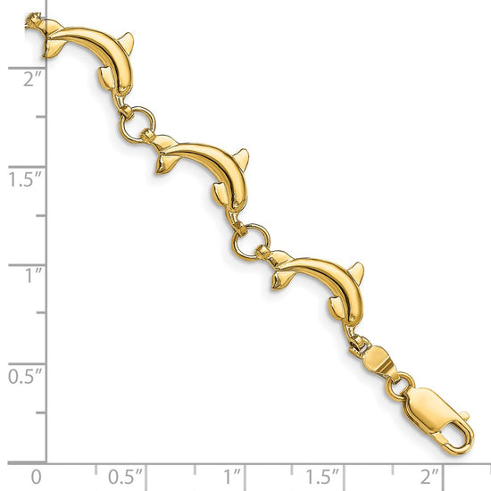 Gold Polished Dolphin Bracelets