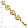 14k Polished Sailboat 8 inch Bracelet