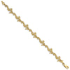 14k Textured 3-D Seahorse 7.5 inch Bracelet