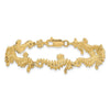 14k Textured 3-D Seahorse 7.5 inch Bracelet