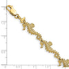 14k Textured 3-D Seahorse 7.5 inch Bracelet