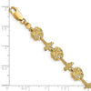 14k Textured Palm Tree 7.25 inch Bracelet