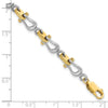 14k Two-tone Polished Anchor Shackle 8 inch Bracelet