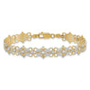14k and White Rhodium Diamond-Cut Fancy 7.5 inch Bracelet