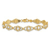 14k and White Rhodium Diamond-Cut Fancy Filigree 7.25 inch Bracelet
