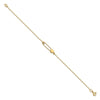 14K Safety Pin with Heart 7 inch Bracelet
