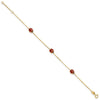 14k Polished Red and Black Enameled Ladybugs 6.5 inch Childrens Bracelet Plus 0.75 inch Extender