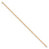 14k Two-tone Polished Fancy Rectangle Link 7.5 inch Bracelet