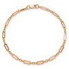 14k Two-tone Polished Fancy Rectangle Link 7.5 inch Bracelet