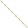 14K Two Tone Fancy Link Diamond-Cut Bracelet