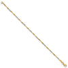 14K Two-tone Diamond-Cut Wavy and Beaded 7.5in Bracelet