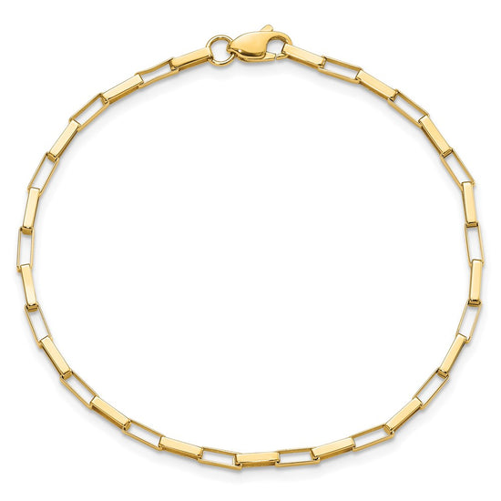 14K Polished Fancy Box Links 7.5 inch Bracelet