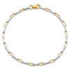 14k Two-tone Polished Fancy Box Links 7.5 inch Bracelet