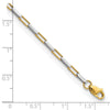 14k Two-tone Polished Fancy Box Links 7.5 inch Bracelet