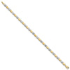 14K and White Rhodium Diamond-cut Fancy Link 7.5 inch Bracelet