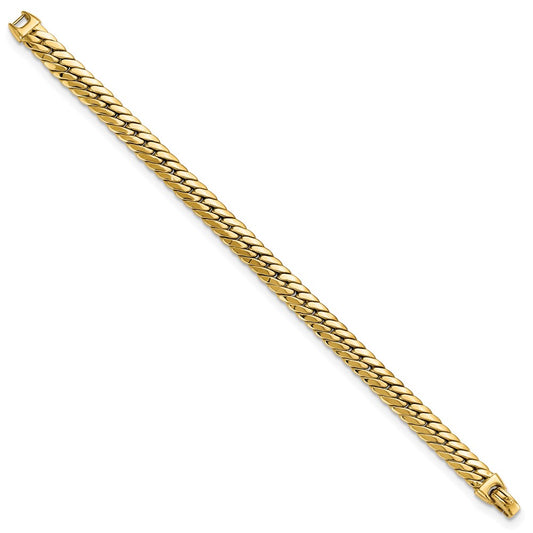 14k Polished 7.4mm Large Snake Chain 7.5 inch Bracelet