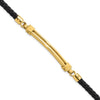 14K Polished Bar Leather Bracelet