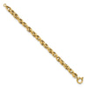 14k Polished and Textured Link 7.5in Bracelet
