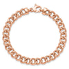 14K Rose Gold Polished And Textured Fancy Link Bracelet