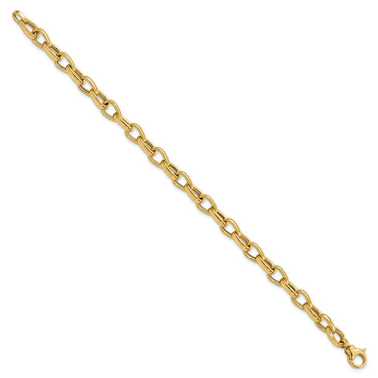 14K Polished 6.8mm Fancy Link 7.75 inch Bracelet