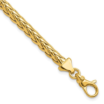14K Polished 4.8mm Fancy Braided Link 7.5 inch Bracelet