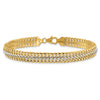 14K and White Rhodium Polished 7.4mm Fancy Link 8 inch Bracelet