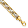 14K and White Rhodium Polished 7.4mm Fancy Link 8 inch Bracelet