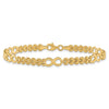 14K Polished Infinity Symbol and Fancy Link 5-Station 7.5 inch Bracelet
