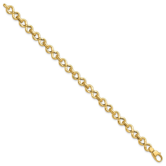 14K Polished Fancy Infinity Link Bracelet