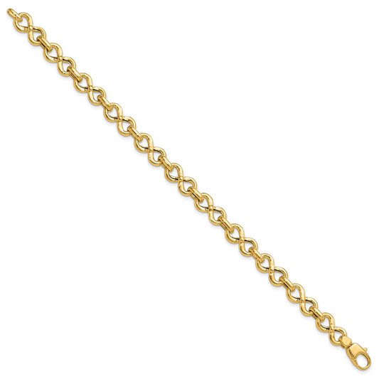14K Polished Fancy Infinity Link Bracelet