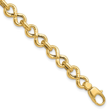 14K Polished Fancy Infinity Link Bracelet