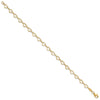 14K Polished Open Heart Link 7.5 inch Bracelet