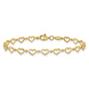 14K Polished Open Heart Link 7.5 inch Bracelet