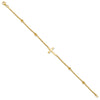 14k Mirror Beads and Cross 7.5 inch Bracelet