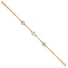 14K Two-tone Polished Compass/Anchor/Ships Wheel 7 inch Bracelet Plus 1 inch Extender