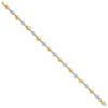 14K Two-tone Polished and Diamond-cut Puffed Beads 7.75 inch Bracelet