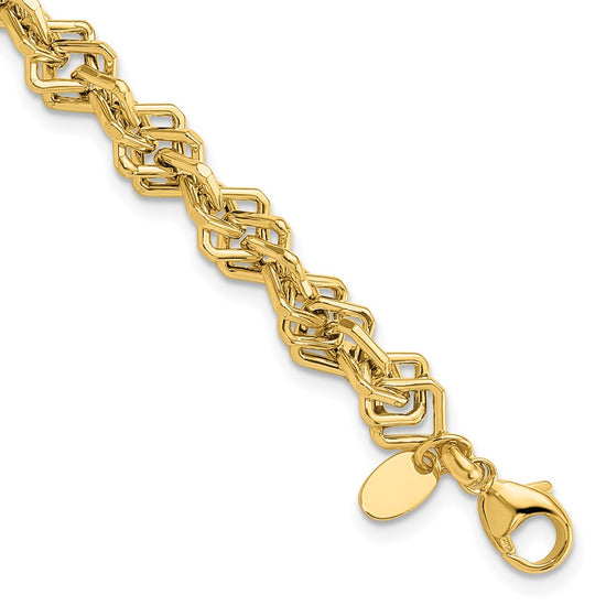Golden Treasures 14K Polished Fancy Link Bracelet