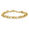 14k Polished and Textured 7mm Fancy Link 7.5 inch Bracelet