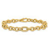 14K Polished and Textured 6.4mm Fancy Link 7.5 inch Bracelet