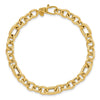 14K Polished and Textured 6.4mm Fancy Link 7.5 inch Bracelet