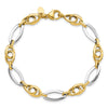 14k Two-Tone Polished 8.25mm Fancy Oval Link 7.75 inch Bracelet