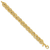 14k Polished 12mm Fancy Link 7.5 inch Bracelet