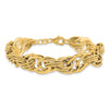 14k Polished and Textured Fancy Link Bracelet
