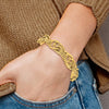14k Polished and Textured Fancy Link Bracelet