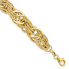 14k Polished and Textured Fancy Link Bracelet