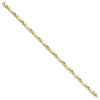 14K Two-tone Polished 4.8mm Fancy Link 7.5 inch Bracelet