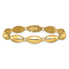 14k Polished 8.2mm Fancy Oval Link 7.5 inch Bracelet